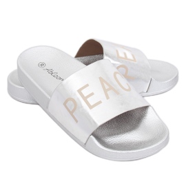 Pantuflas plateadas metalizadas WL169 Silver gris 4