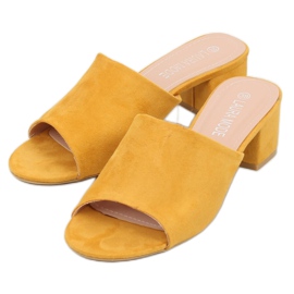 Sandalias de tacón amarillo QL-89 Yellow 3