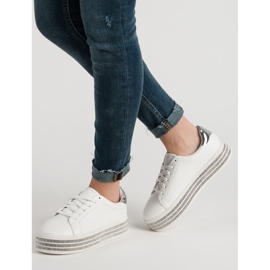 Calzado deportivo con cristales blanco 2 Calzado deportivo con cristales blanco 2