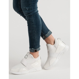 Zapatillas de cuña sin cordones blanco 1