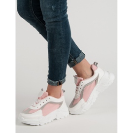Calzado deportivo para mujer blanco rosado 1