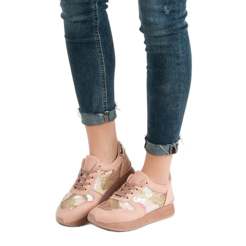 Seastar Zapatos deportivos con lentejuelas rosado 2