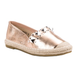 Bestelle Alpargatas con tachuelas de oro rosa amarillo rosado 2