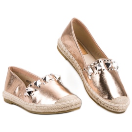 Bestelle Alpargatas con tachuelas de oro rosa amarillo rosado 5
