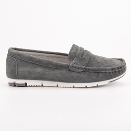 Filippo Mocasines de Cuero Gris 4