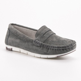 Filippo Mocasines de Cuero Gris 5