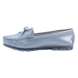 Filippo Mocasines de piel con lazo azul 6