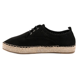 Ideal Shoes Alpargatas con cordones negro 1 Ideal Shoes Alpargatas con cordones negro 1