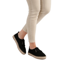 Ideal Shoes Alpargatas con cordones negro 4