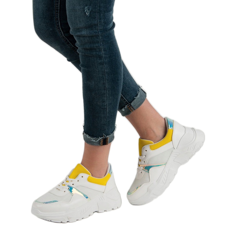 SHELOVET Zapatillas cómodas blanco 1