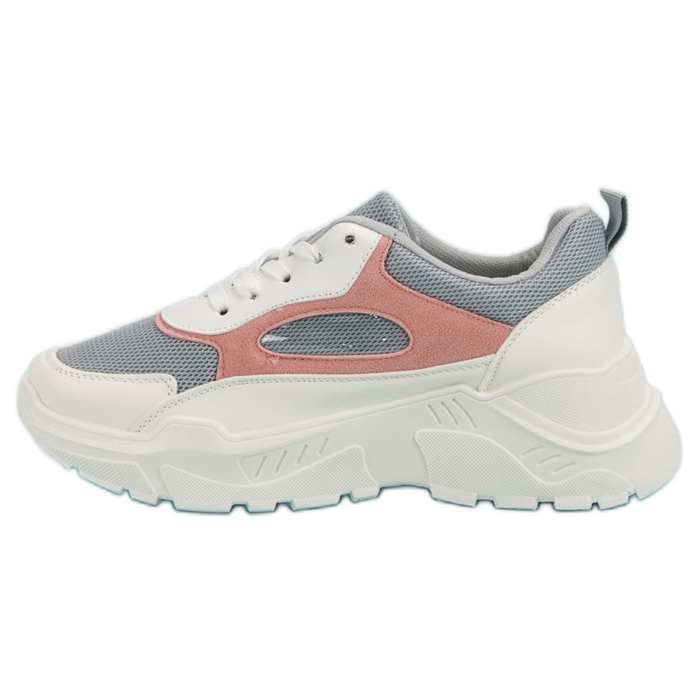 Zapatillas en la plataforma blanco gris rosa 1