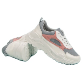 Zapatillas en la plataforma blanco gris rosado 2
