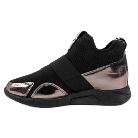 Zapatillas de cuña sin cordones negro 5