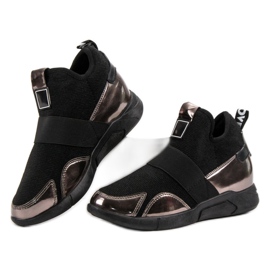 Zapatillas de cuña sin cordones negro 1