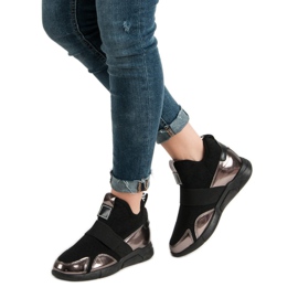 Zapatillas de cuña sin cordones negro 3