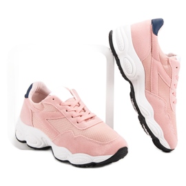 Calzado deportivo con cordones rosado 4