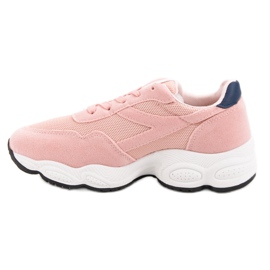 Calzado deportivo con cordones rosa 1