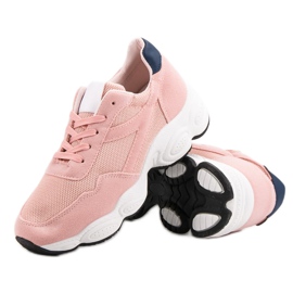 Calzado deportivo con cordones rosado 5