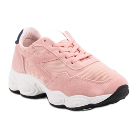Calzado deportivo con cordones rosado 6