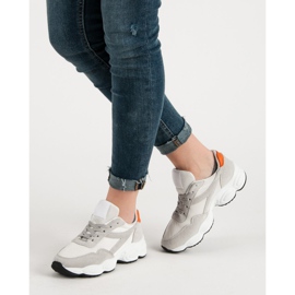 Calzado deportivo con cordones blanco gris 2
