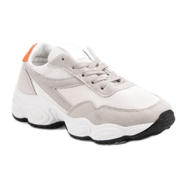 Calzado deportivo con cordones blanco gris 3