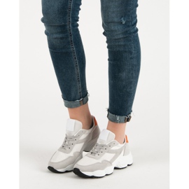 Calzado deportivo con cordones blanco gris 1