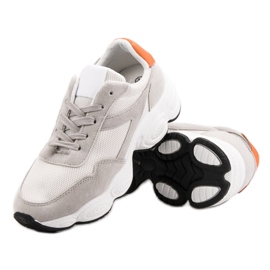 Calzado deportivo con cordones blanco gris 5