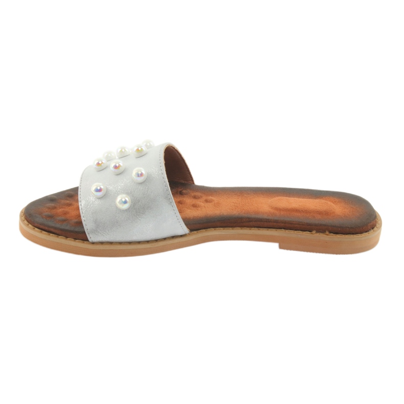 M.Daszyński Flip Flip -Flops 1837 decorado con perlas grises 2 M.Daszyński Flip Flip -Flops 1837 decorado con perlas grises 2