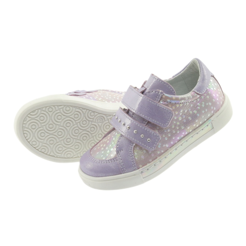 Zapatos velcro Ren But 3229 violeta claro púrpura gris amarillo 5