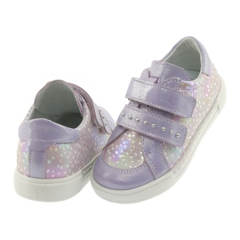 Zapatos velcro Ren But 3229 violeta claro gris amarillo 4