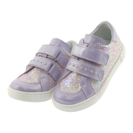 Zapatos velcro Ren But 3229 violeta claro gris amarillo 3