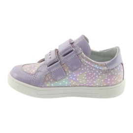 Zapatos velcro Ren But 3229 violeta claro gris amarillo 2