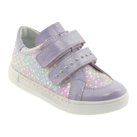 Zapatos velcro Ren But 3229 violeta claro gris amarillo 1