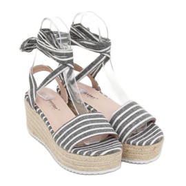 Sandalias de lona negra GG-68P Negro 2
