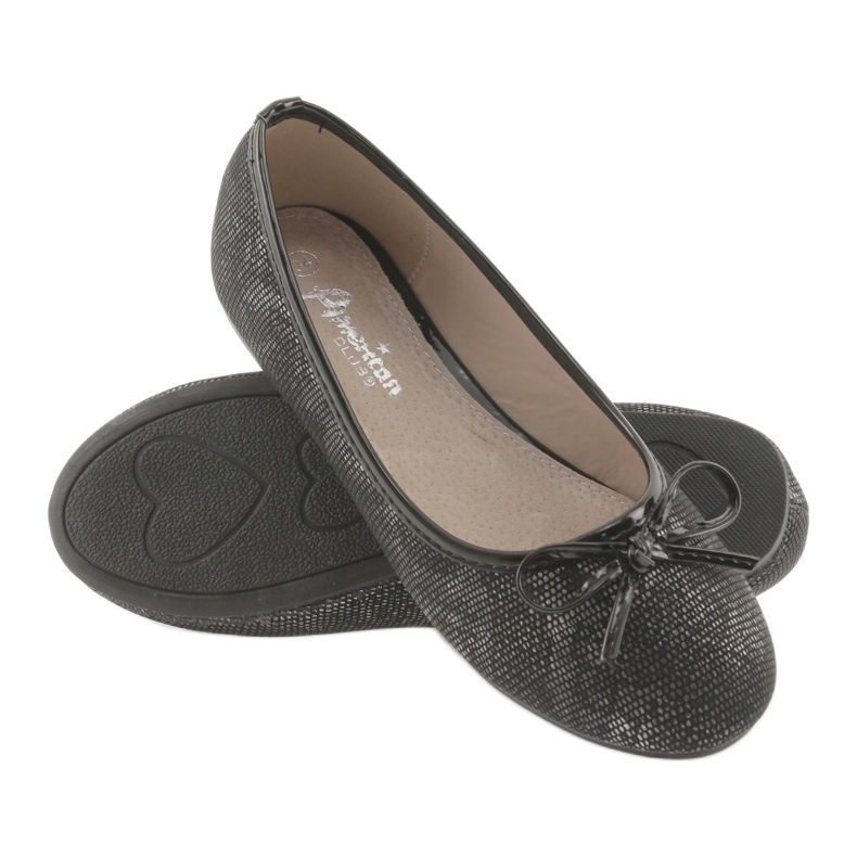 American Club Ballerinas de niñas con un arco lu17 negro 4