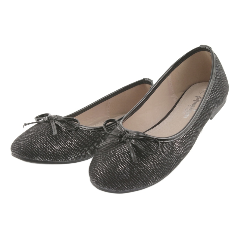 American Club Ballerinas de niñas con un arco lu17 negro 3