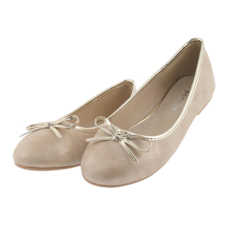 American Club LU17 bailarinas beige para niñas dorado 3