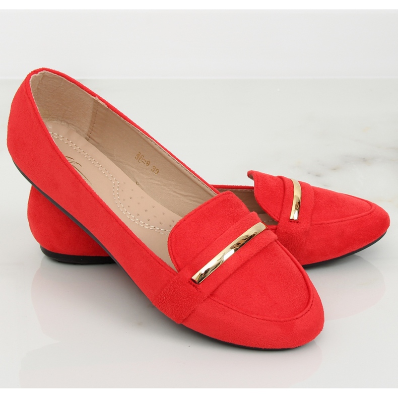 Mocasines de mujer rojo 3C-9 Rojo II-GAT 1