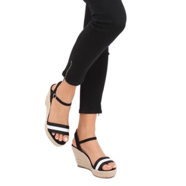 Alpargatas negras con cuñas, negro 9072 Negro 2