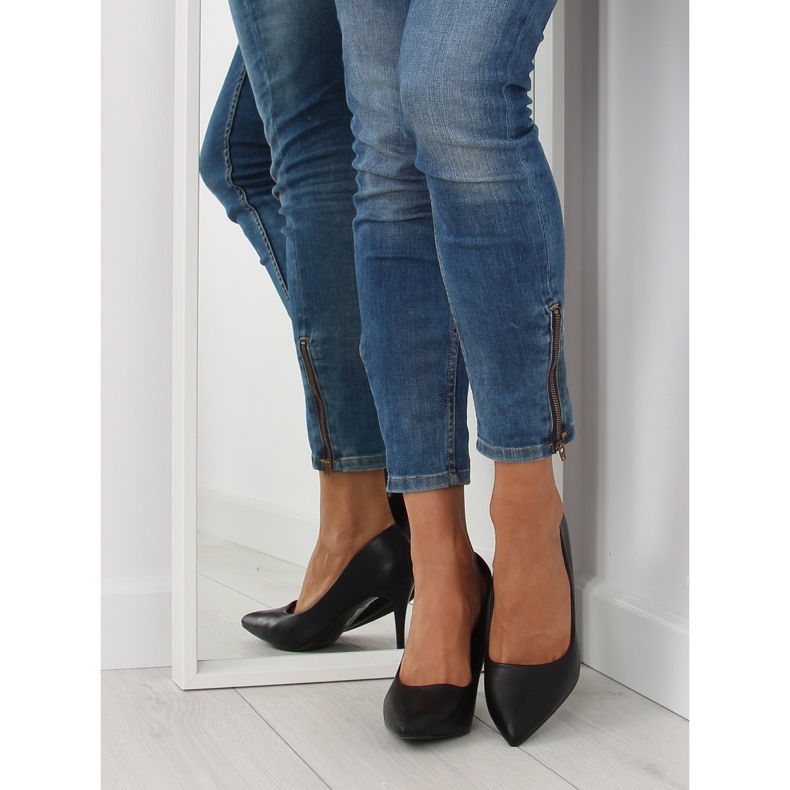 Zapatos de salón para mujer negro mate NF-08p Black II-GAT 1