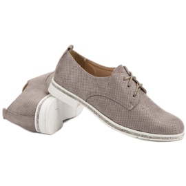 Seastar Zapatos brogue grises con cristales 4