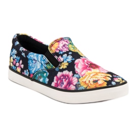 Yes Mile Slipony en flores negro multicolor 1 Yes Mile Slipony en flores negro multicolor 1