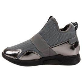 Zapatillas de cuña sin cordones gris 3