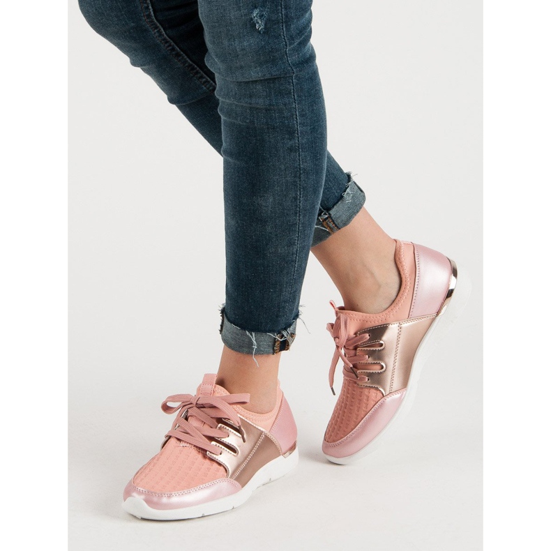 Calzado deportivo sin cordones rosa 1