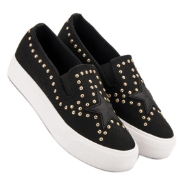 J. Star Zapatillas sin cordones con una estrella negro 2 J. Star Zapatillas sin cordones con una estrella negro 2