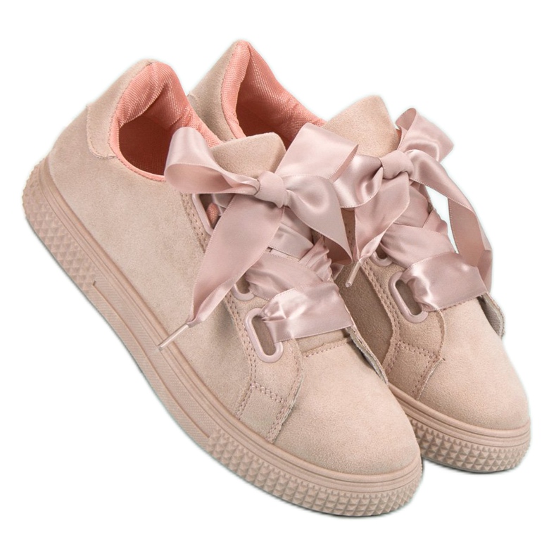 Bella Paris Zapatos deportivos de gamuza rosado 1