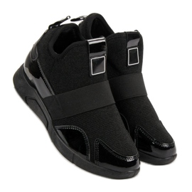 Zapatillas de cuña sin cordones negro 2