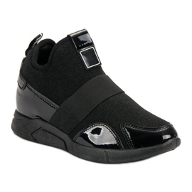Zapatillas de cuña sin cordones negro 3