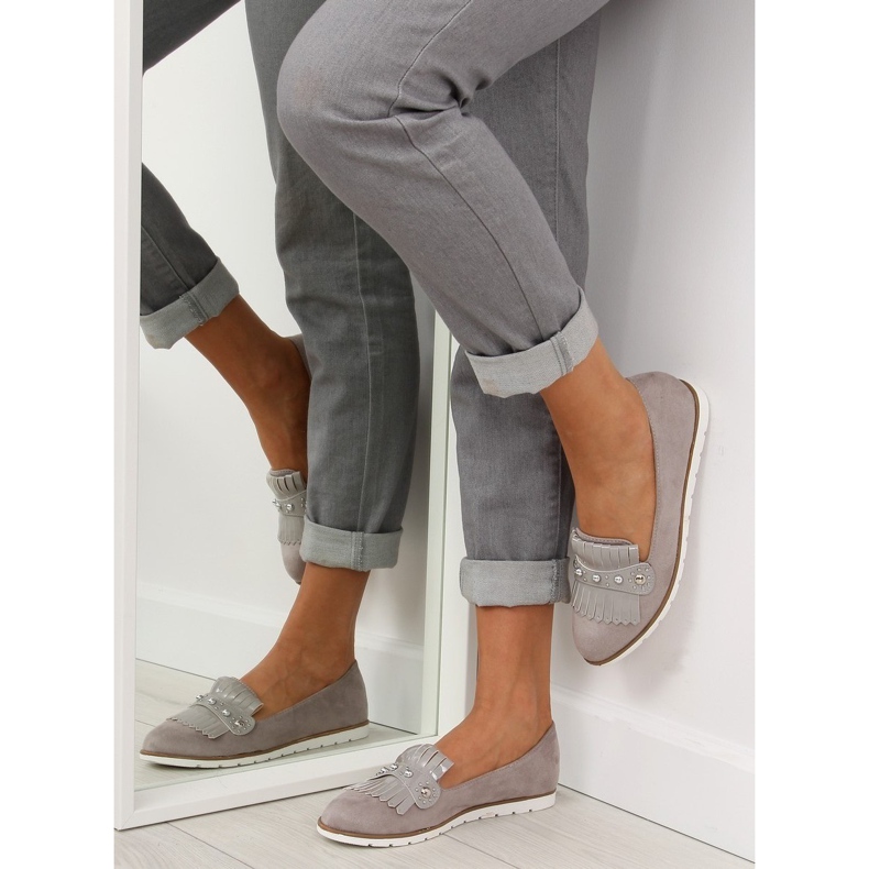 Mocasines para mujer gris DM30P gris II-GAT 1