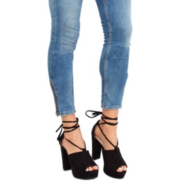 Black LM-058 Sandalias plataforma negras negro 1 Black LM-058 Sandalias plataforma negras negro 1